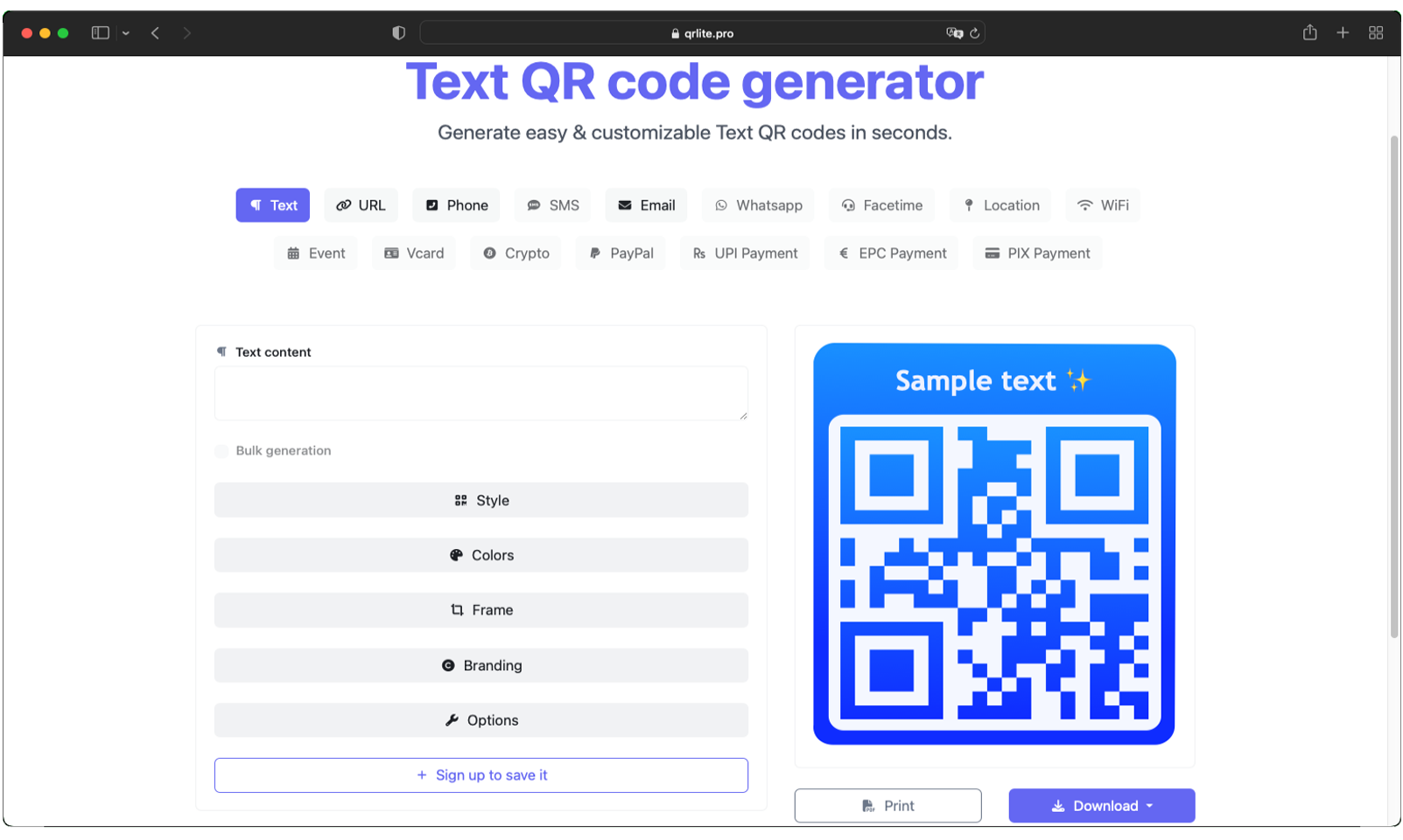 Screenshot of app dashboard